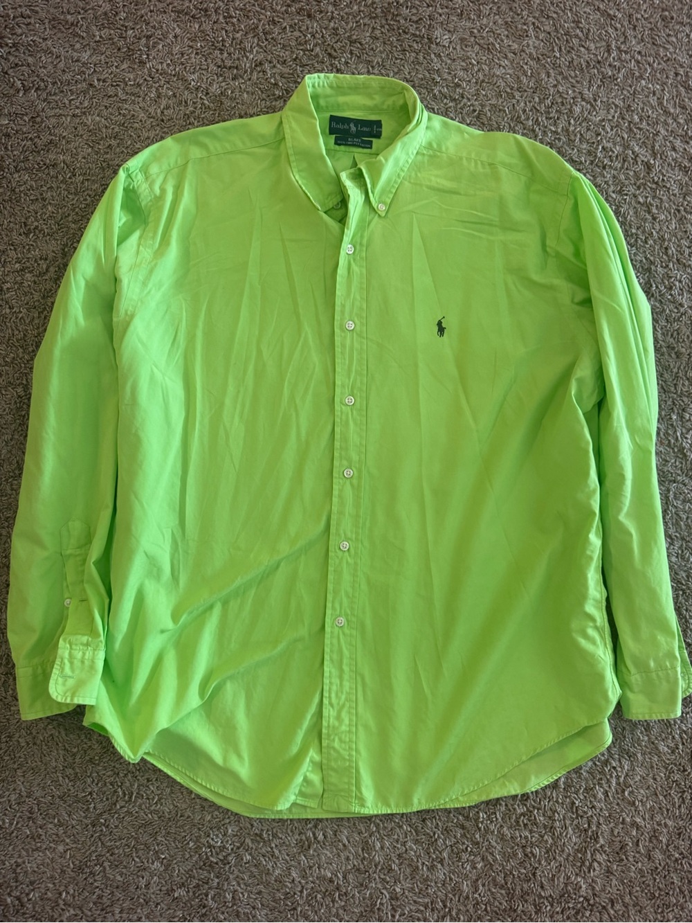 Polo by Ralph Lauren Neon Lime Green Button-Down Shirt